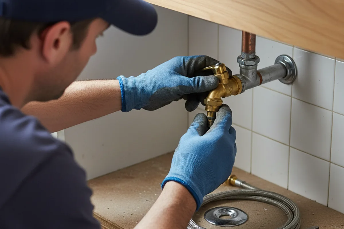 Shutoff valve and fitting work during Burst Pipe Repair in Guymon